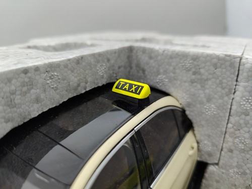 Taxi schild dach diorama - 1/18,